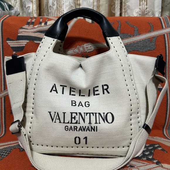 Valentino Garavani Handbags - VALENTINO GARAVANI ❤️🌟ATELIER CREAM CANVAS TOTE BAG⭐️